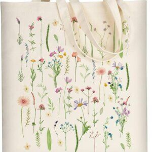 Canvas Tote Bag Aesthetic for Women, Cute Reusable Cloth Cotton Bags for Shoppin
